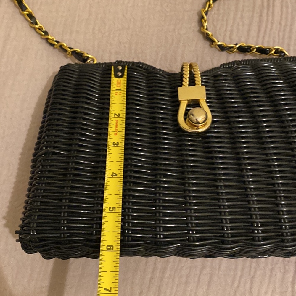 Vintyge Elegant Black Woven Chain Strap Bag - Picture 5 of 10
